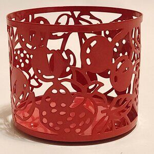 ADORABLE Bath and Body Works Strawberry Cherry Candle Holder Three Wick BNWT
